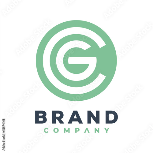 CG letter alphabet abstract logo vector initials