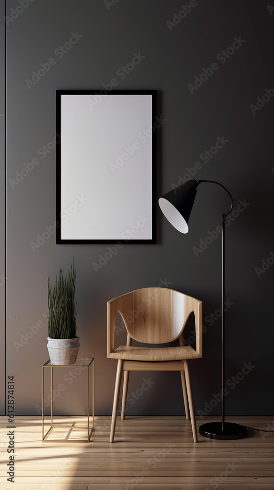 Blank picture frame mockup on gray wall. White living room design. For Instagram Story. generative AI
Blank picture frame mockup on gray wall. White living room design. For Instagram Story. generative AI