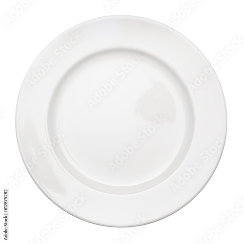 Empty white round plate, cut out