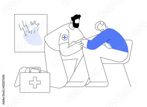 Heart attack abstract concept vector illustration.