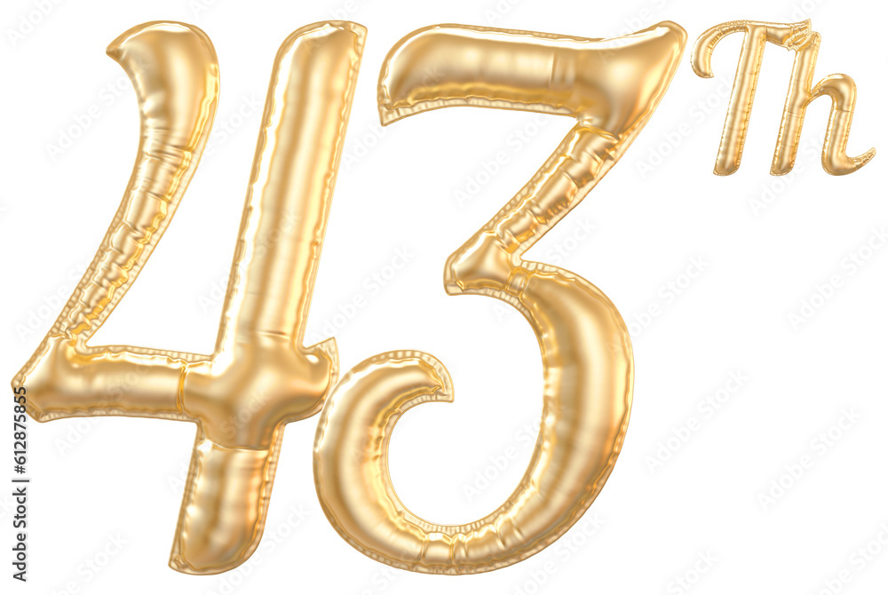 43th anniversary number Gold 43th anniversary number Gold