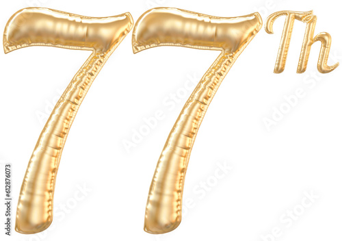 77th anniversary number Gold
