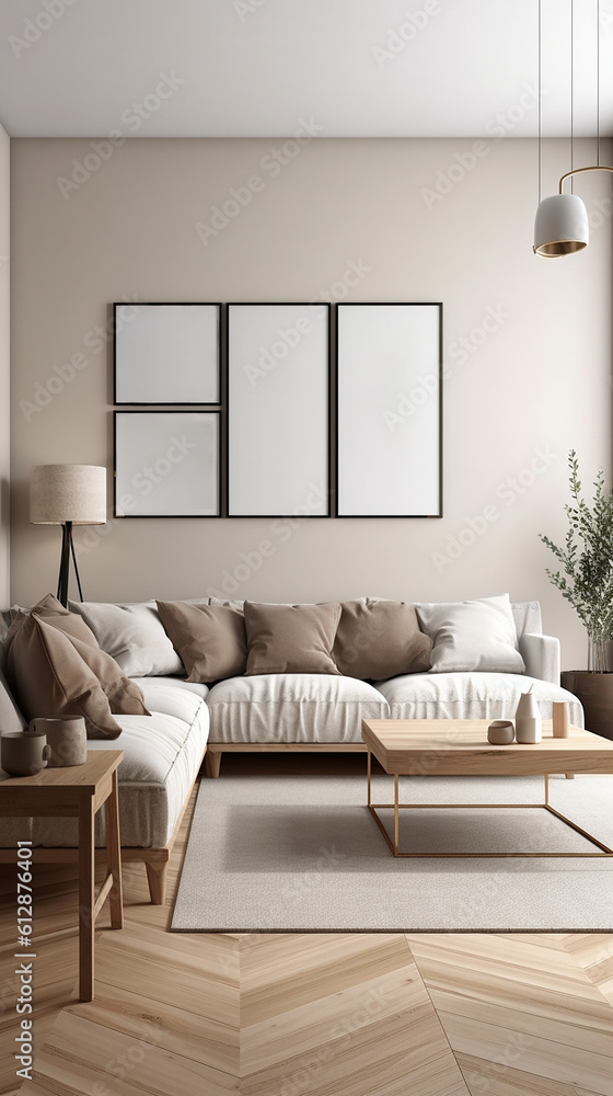 Fototapeta premium Mock up poster in modern home interior, Instagram Story, generative AI