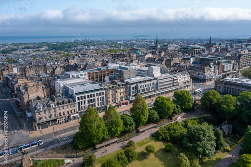  Aerial View of New City in Edinburgh Scotland Seen from the Princess Street Gardens Looking Towards the Water © Kyle