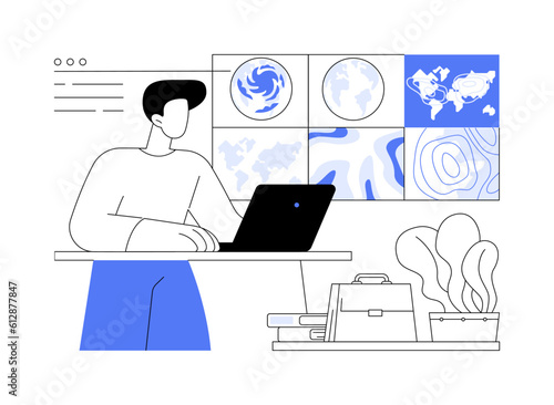 Study weather patterns abstract concept vector illustration.