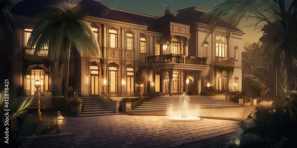 Luxury villa mansion, architecture inspiration