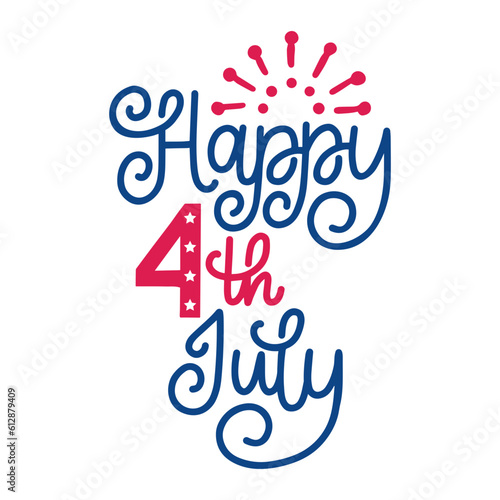 4th of july independence day lettering