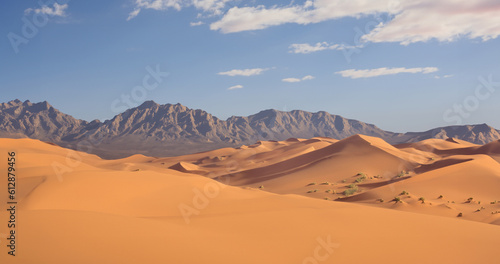 Sandy ground Desert and sky. Generative AI illustration © ZS 