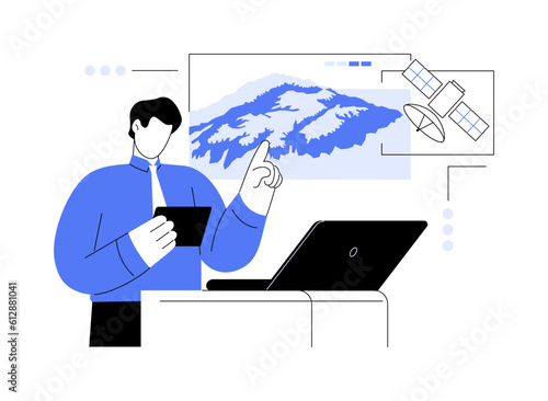 Present remote sensing data abstract concept vector illustration.