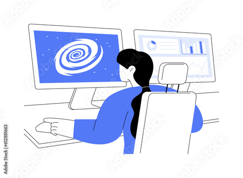 Analyze astronomical data abstract concept vector illustration.