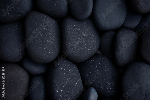 black stones on black background.AI generated photo
