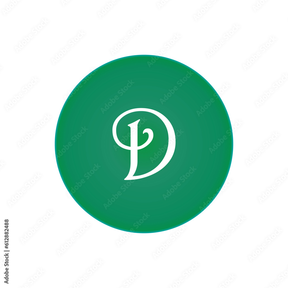 D font logo design in green background. D font logo design in green background.