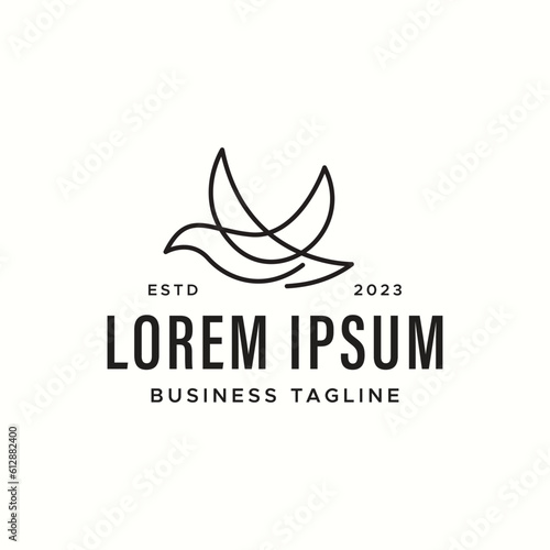 Vector dove bird logo vector icon illustration