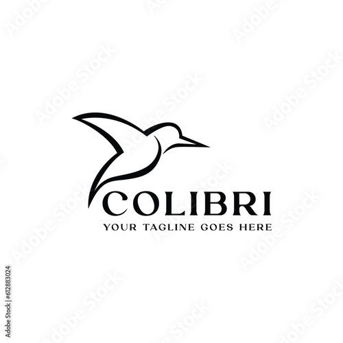 Vector colibri bird logo vector icon illustration
