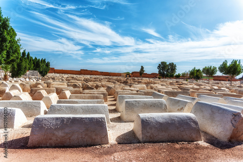 Jewish cemetery in ancient old medina, Marrakech, Morocco, Africa photo