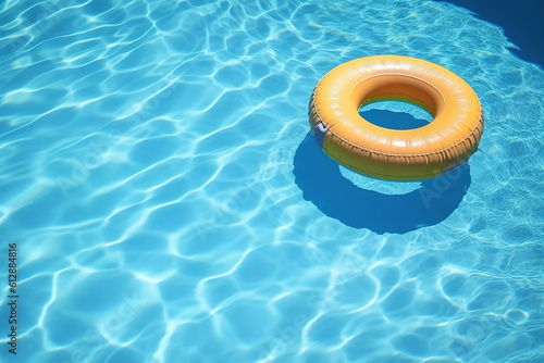 Summer concept - Swim ring in swimming pool