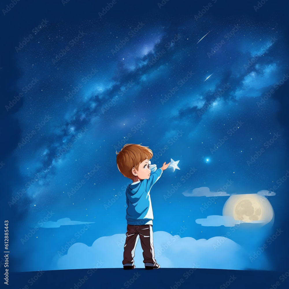 Obraz premium child in the night