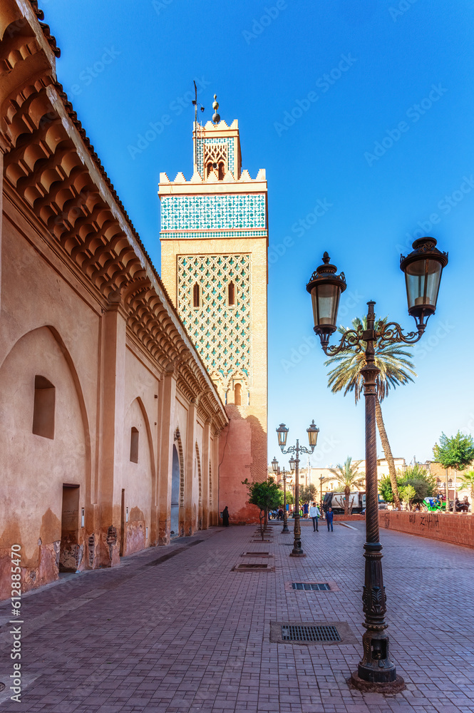 Lamp posts in the Marrakesh Medina , Kasbah quartier.