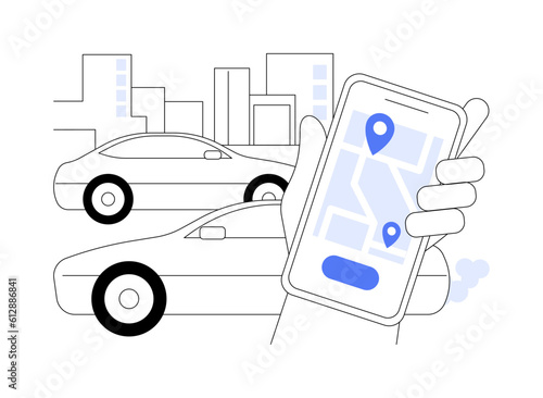 Booking a ride abstract concept vector illustration.