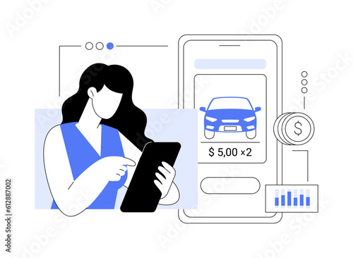 Ride dynamic pricing abstract concept vector illustration.