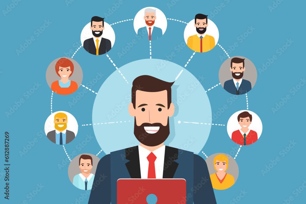business people with social network business people with social network