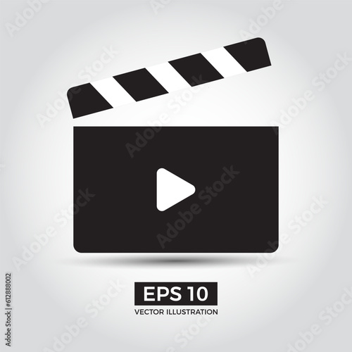 Clapper board icon. One of set web icons. Eps 10 vector illustration.