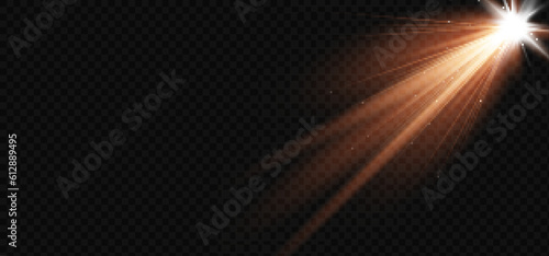 Glowing isolated white transparent set of light effects, glare, explosion, glitter, line, sun flare, spark and stars.Beautiful star.