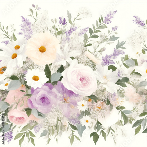 Digital Photo of Seamless Wildflower Pattern