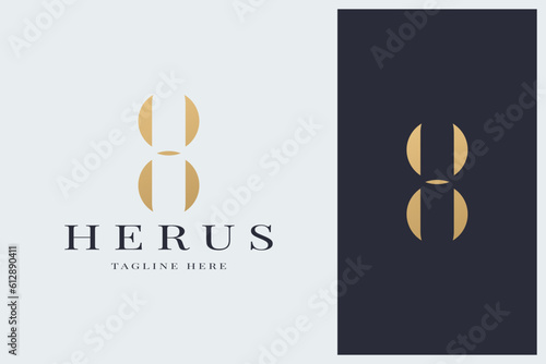 elegant simple minimal luxury letter h logo design