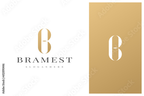 elegant simple minimal luxury letter b logo design