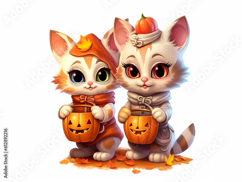 
Cute cats dressed in halloween theme, trick or treat?