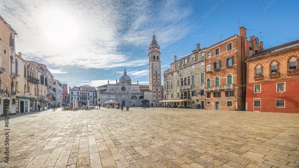 The Campo Santa Maria Formosa, view of city square in Venice, Italy, Europe. - obrazy, fototapety, plakaty 