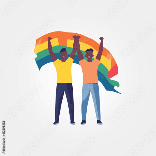 lgbtq couple with fists up representing lgbtq diversity cause