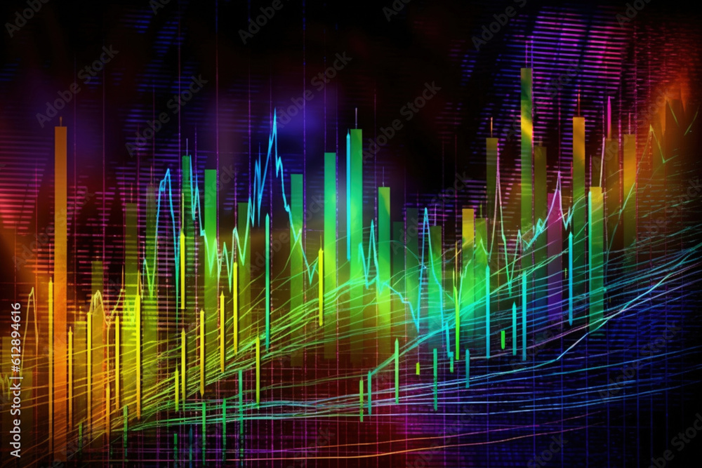 Stock market digital graph chart on LED display concept.AI Generative Stock market digital graph chart on LED display concept.AI Generative