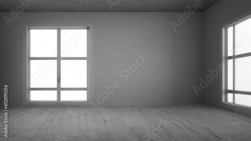 empty room glass window