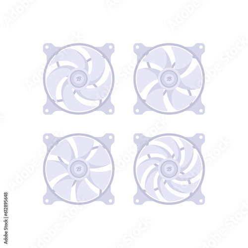 pc white fan Icon Isolated Sign Flat Style Vector Illustration Symbol on White Background
