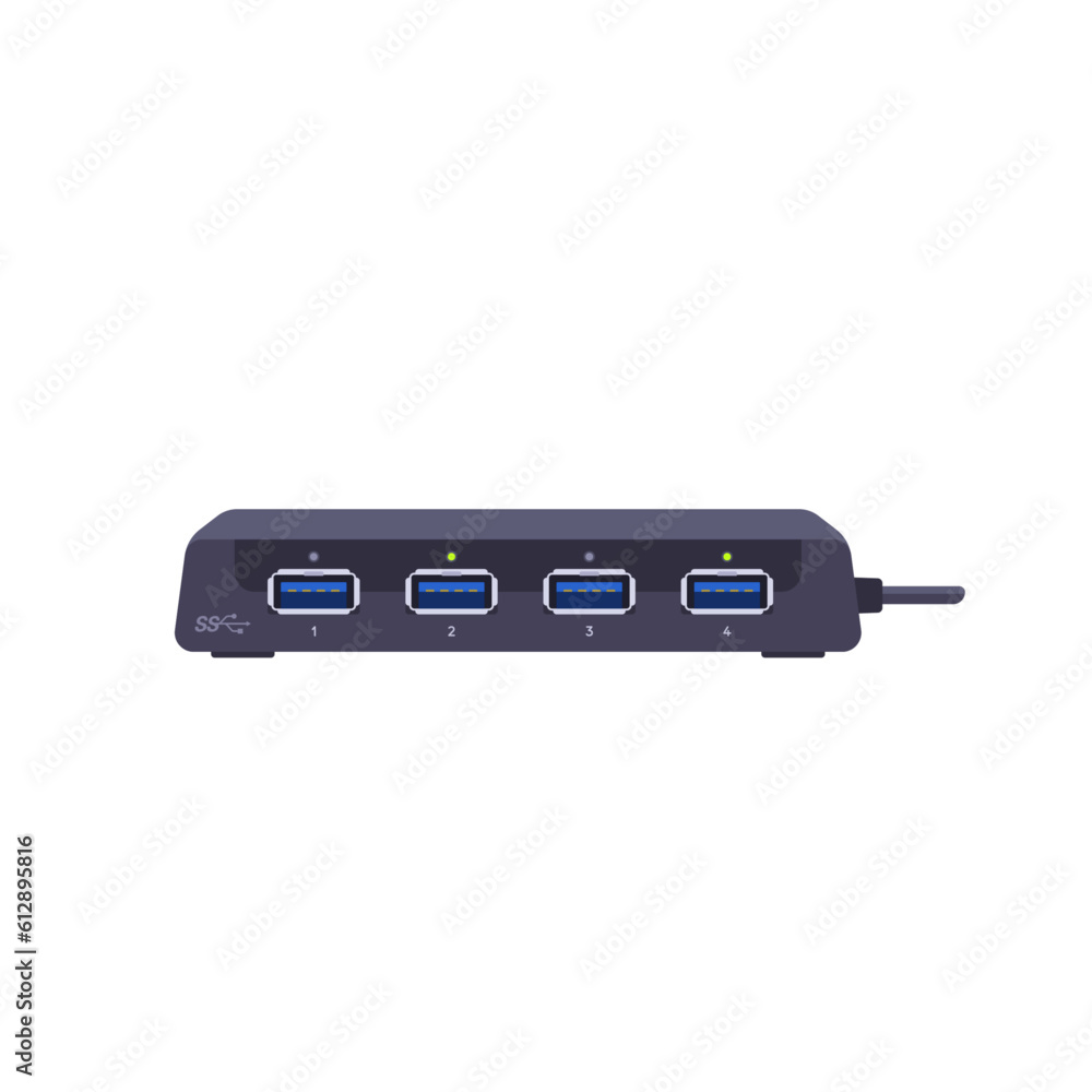 usb hub Icon Isolated Sign Flat Style Vector Illustration Symbol on White Background usb hub Icon Isolated Sign Flat Style Vector Illustration Symbol on White Background