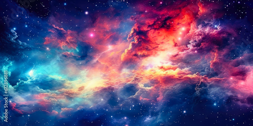 Cosmic night sky, stars upon glimmering stars, nebula, stars, colorful, glowing, magical, vibrant