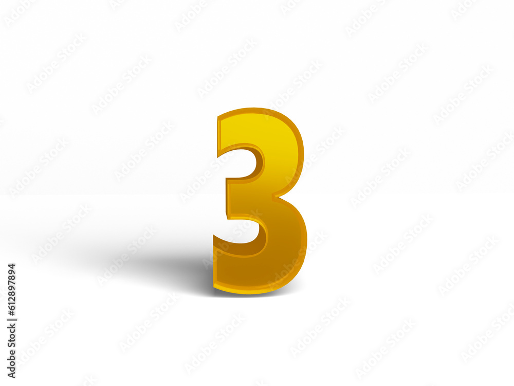 PSD 3d rendered number 3 isolated PSD 3d rendered number 3 isolated