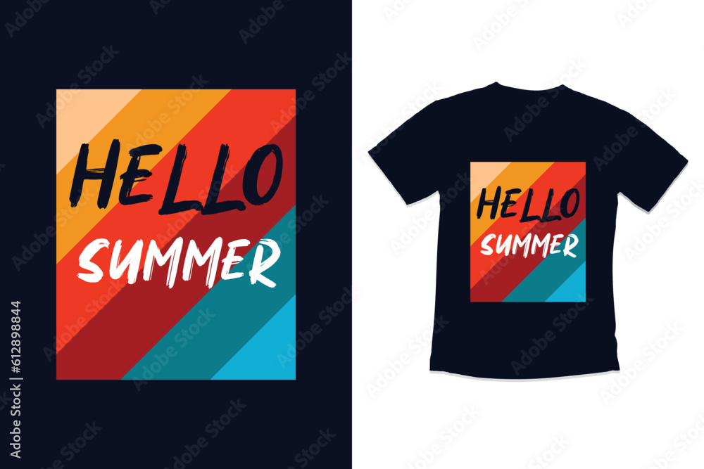 Fototapeta premium Summer typography t-shirt design with modern quotes typography summer day tshirt design