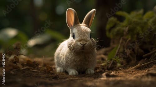 Rabbit Toy. Bunny Toy. Rabbit. Bunny. A Cute Baby Soft Toy Bunny. Made With Generative AI. © John Martin