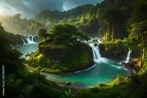 waterfall in jungle