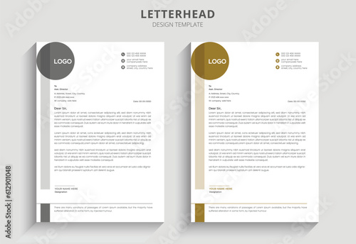 Professional corporate simple business letterhead design and business document template. 