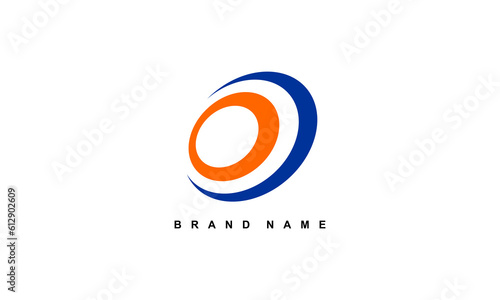 pictogram logo combination two oval circle shape in blue and orange color