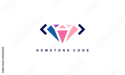 Free Download pictogram logo combination diamond and coding - GFXLoad