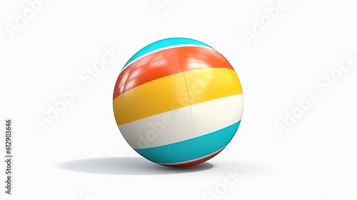 Striped bright ball isolated on white background. Generative ai