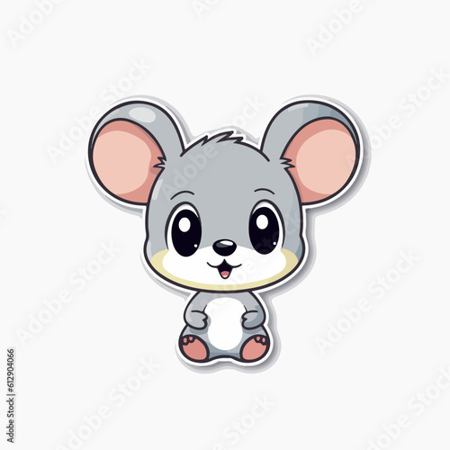 Cartoon mouse. Isolated on white background. Vector illustration for pet, animal, wildlife concept 