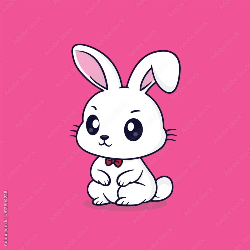 vector cute bunny rabbit. animal cartoon concept isolated. flat cartoon style vector cute bunny rabbit. animal cartoon concept isolated. flat cartoon style