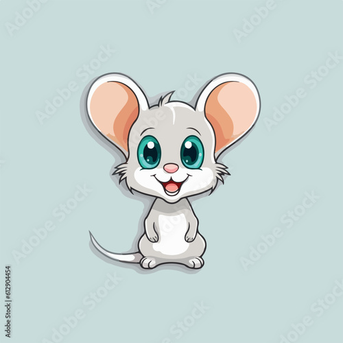 Cartoon mouse. Isolated on white background. Vector illustration for pet, animal, wildlife concept 