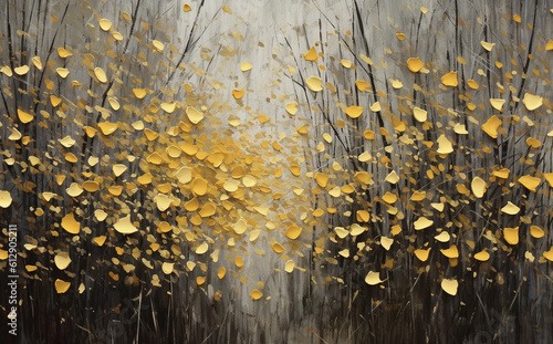 Grain Serenity: Minimalist Home Decor Painting of Wheat Stalks, Generative AI